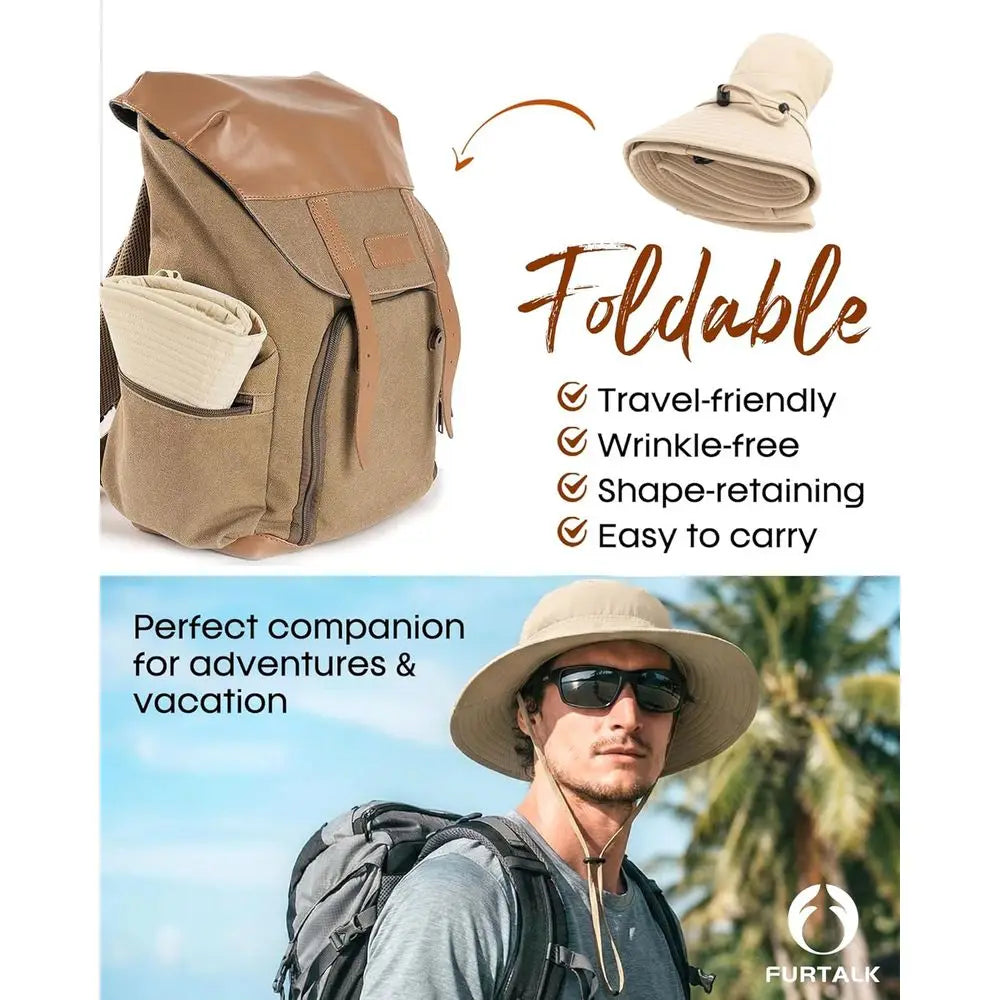 Packable UV Protective Straw Bucket Hat for Men and Women