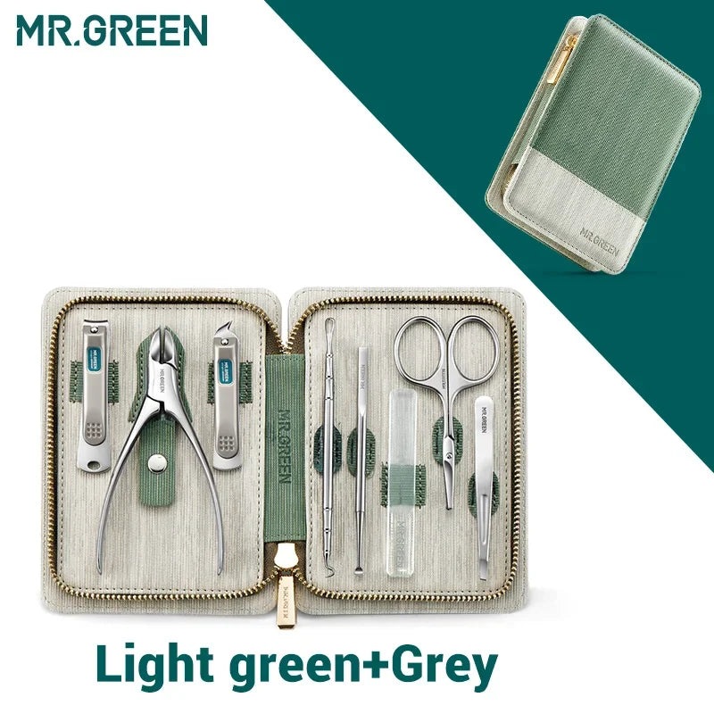 Mr. Green Stainless Steel Manicure And Pedicure Set Travel Case