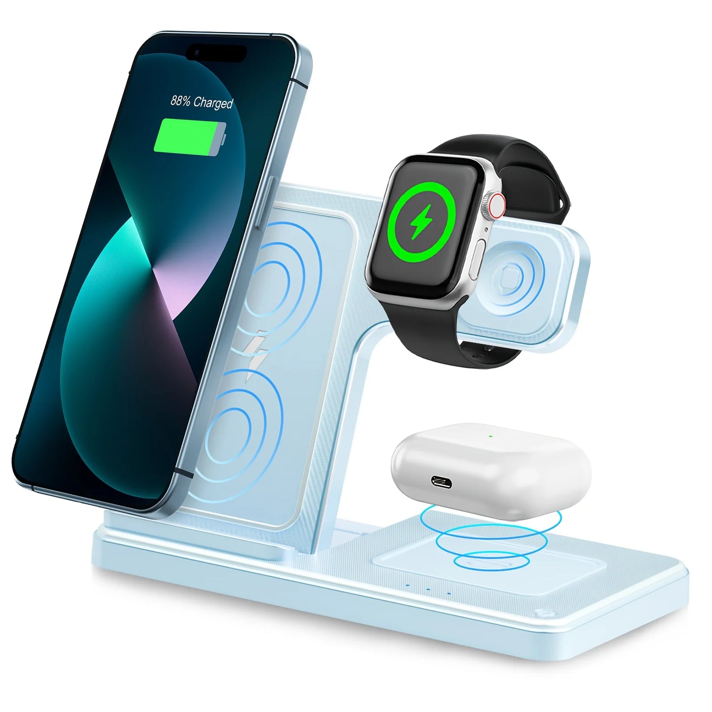 3 in 1 Magnetic Wireless Charger 18W Foldable iPhone AirPods