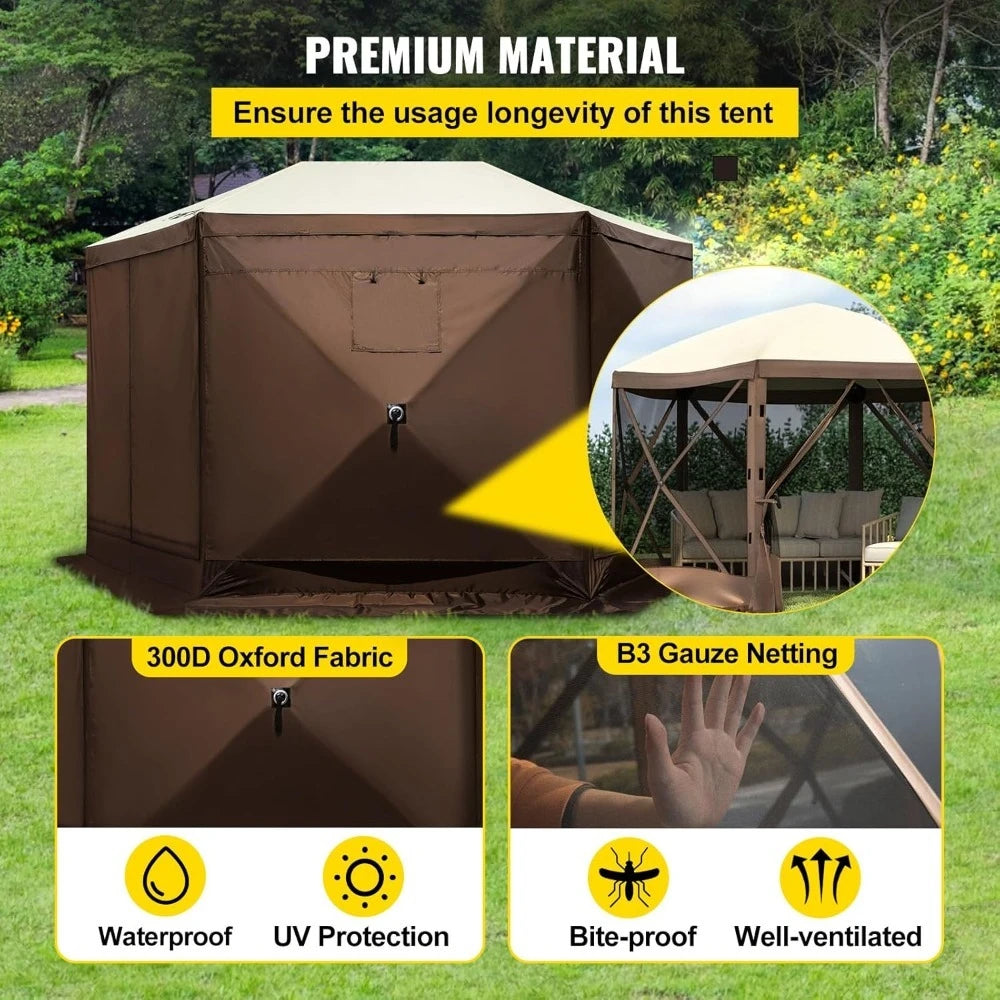VEVOR Pop Up Six Sided Canopy Shelter Tent Outdoor Shade