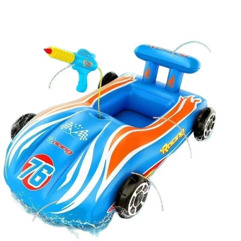 Inflatable Race Car Pool Float With Water Spray For Adults