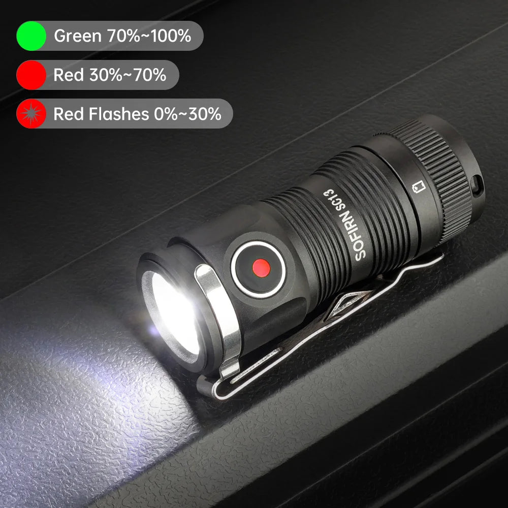 Sofirn SC13 EDC Tactical Mini LED Flashlight USB C Rechargeable