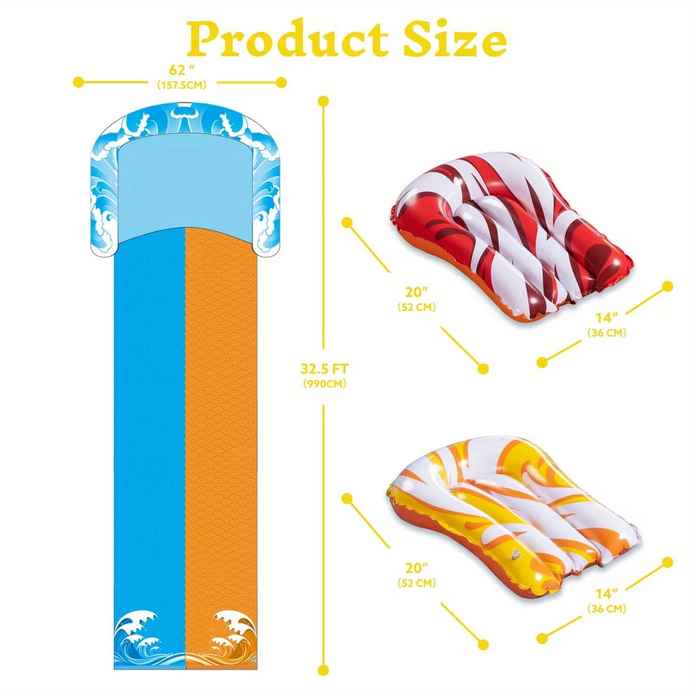 Joyfy Inflatable Water Slide With Dual Racing Lanes And Sprayer