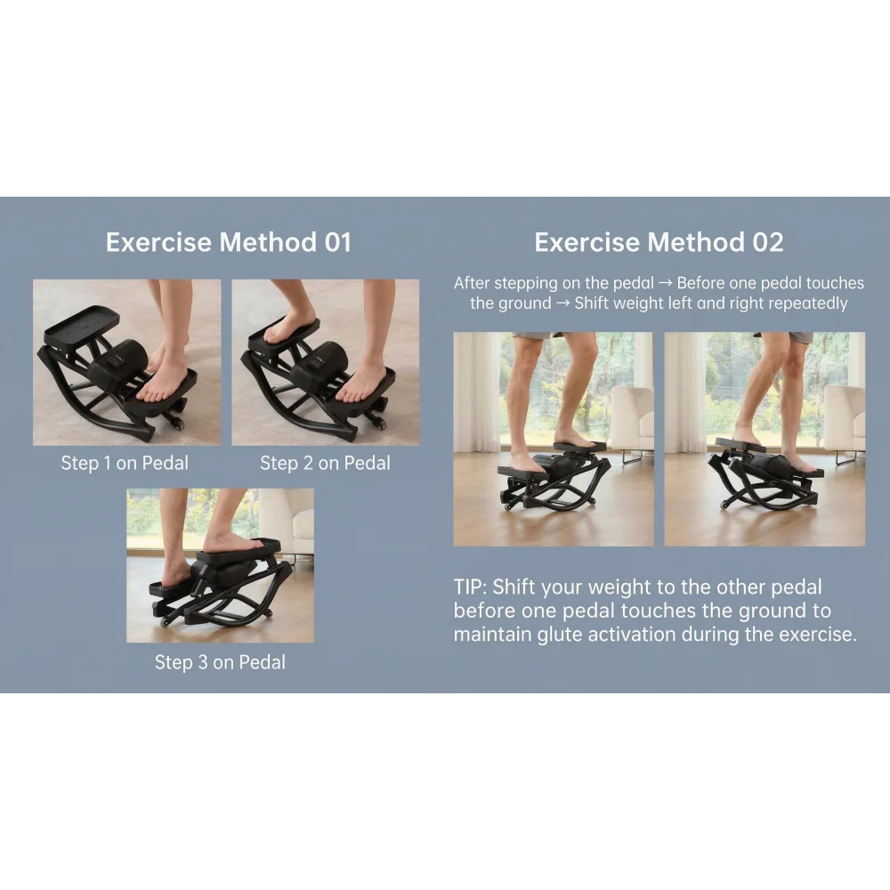 Portable Mini Stepper With Resistance Bands For Home Cardio