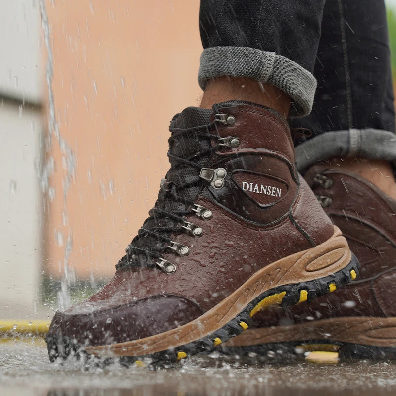 VEIGAR Waterproof Leather Men Safety Boots Anti Puncture Industrial Shoes