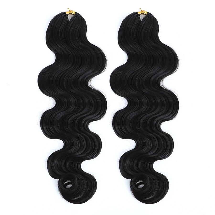 Inksoda Body Wave Feather Crochet Hair Extensions Knotless Lightweight