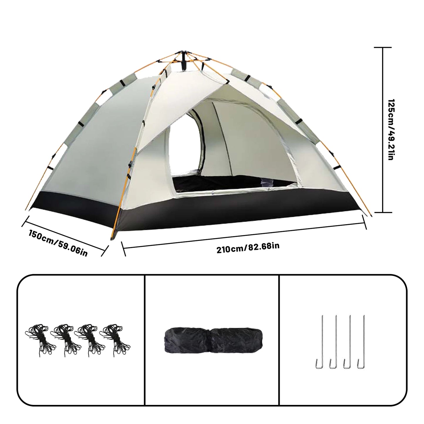 Pakicetus Auto Tent Quick 60Second Setup Sunshade For 3To4 People