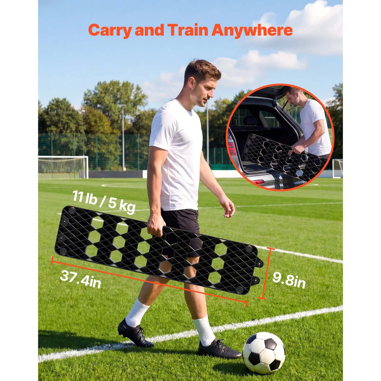 SucceBuy Soccer Rebounder Board Trainer With Three Adjustable Angles