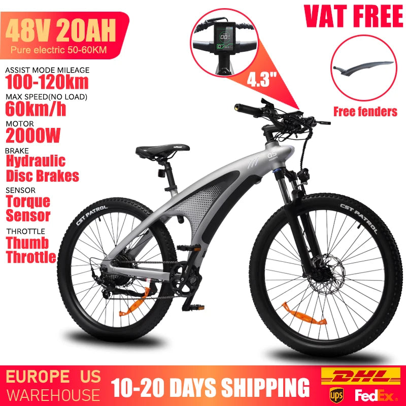 HUANCI Q5 1000W 48V 13Ah Electric Bike For Adults Commuter