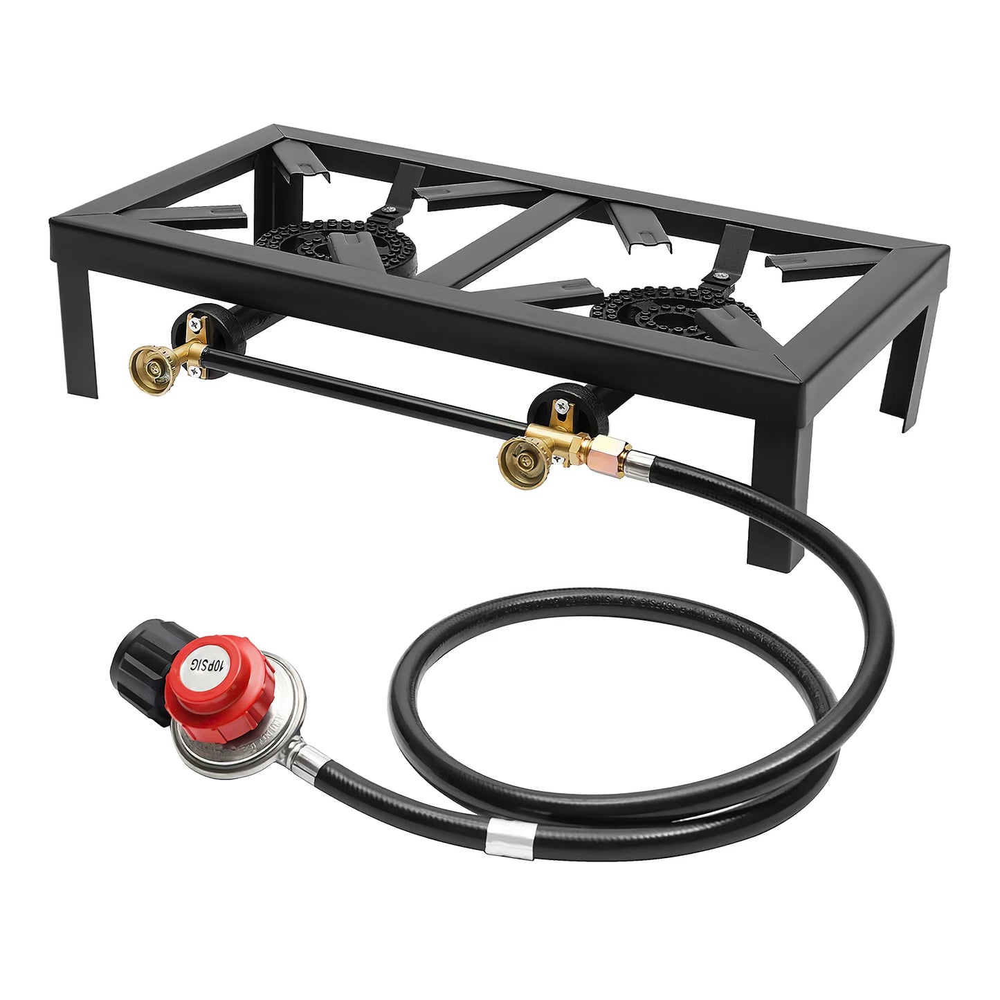 Portable Double Burner Gas Stove 8000W With 0 To 10 PSI Regulator