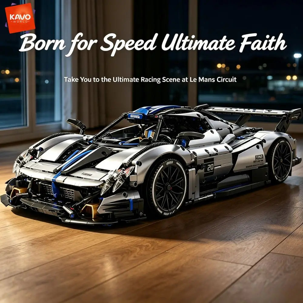 KAVOWORLD Super Sports Car Building Blocks Mechanical Model Kit