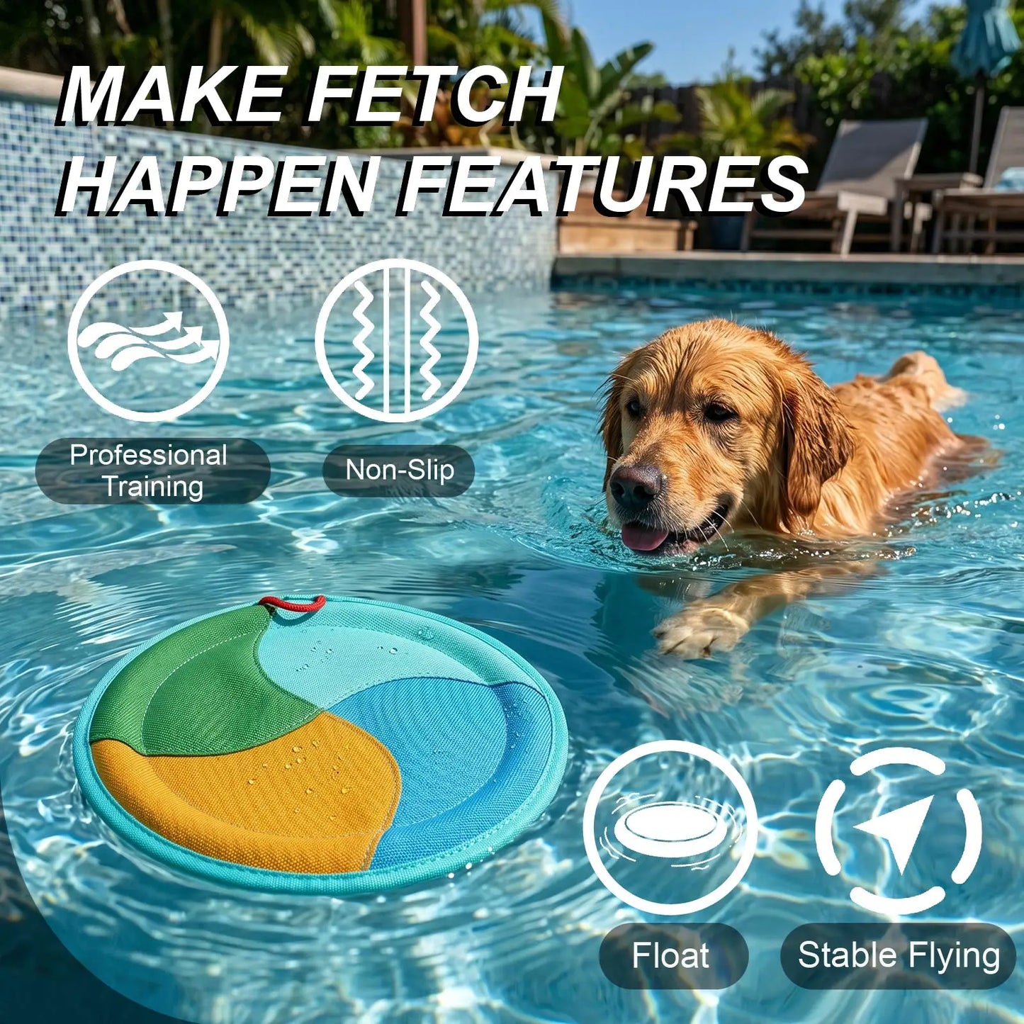 Nylon Dog Frisbee Flying Disc Toy For Fetching Outdoor Play
