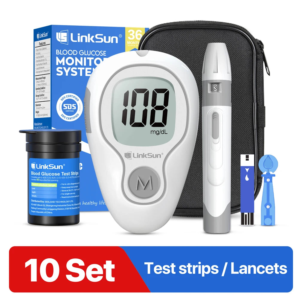 Linksun Blood Glucose Monitor With 50 Test Strips And Lancets
