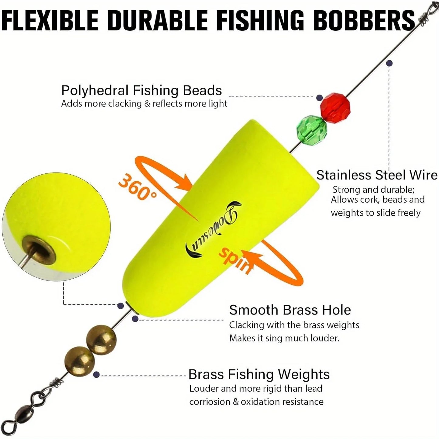 Popping Cork Fishing Floats 3 Shapes Pack For Saltwater Freshwater