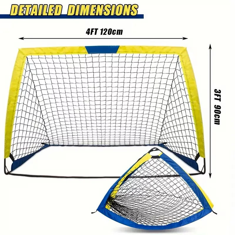 Portable Soccer Goal Set 2 Pack Pop Up Net Backyard Indoor