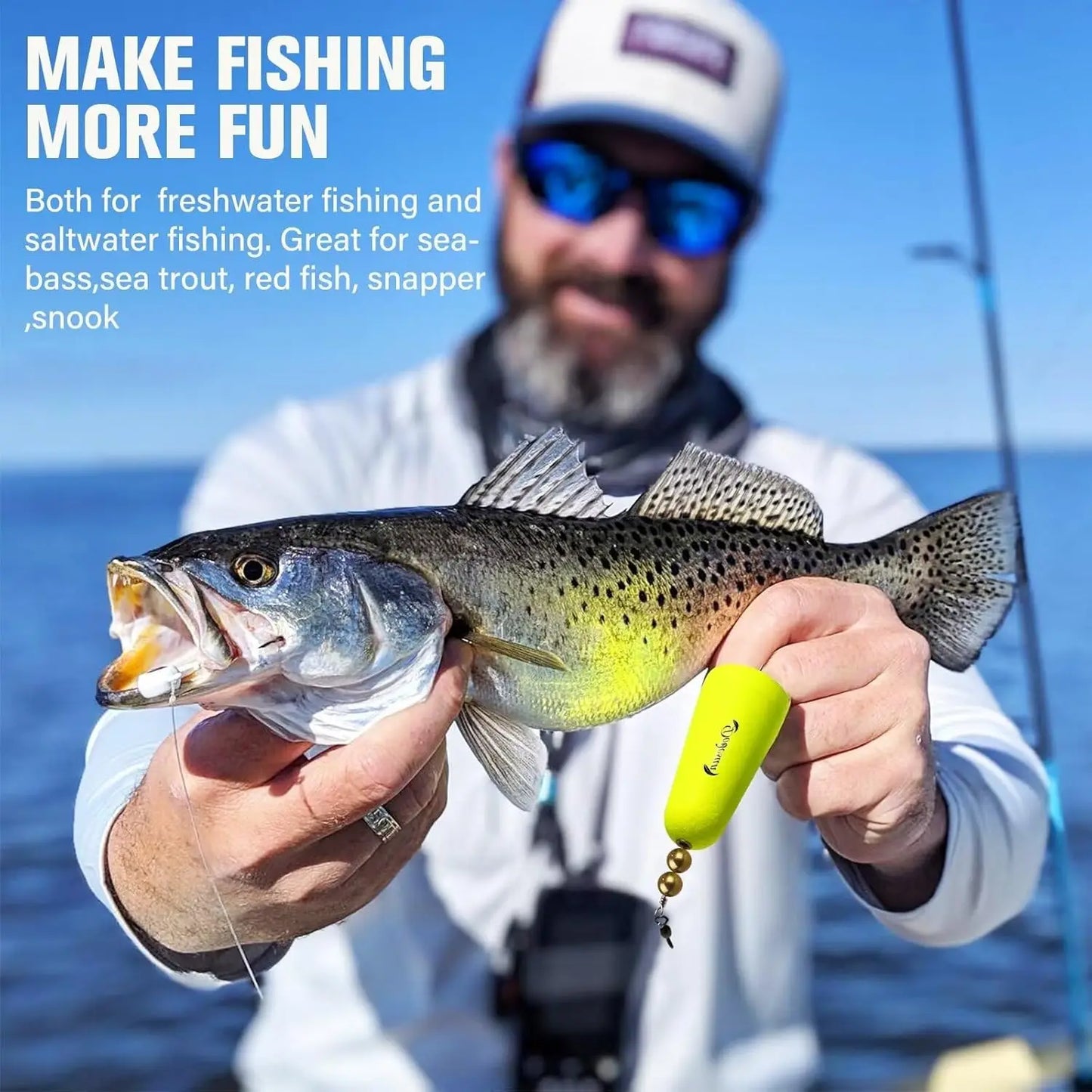 Popping Cork Fishing Floats 3 Shapes Pack For Saltwater Freshwater