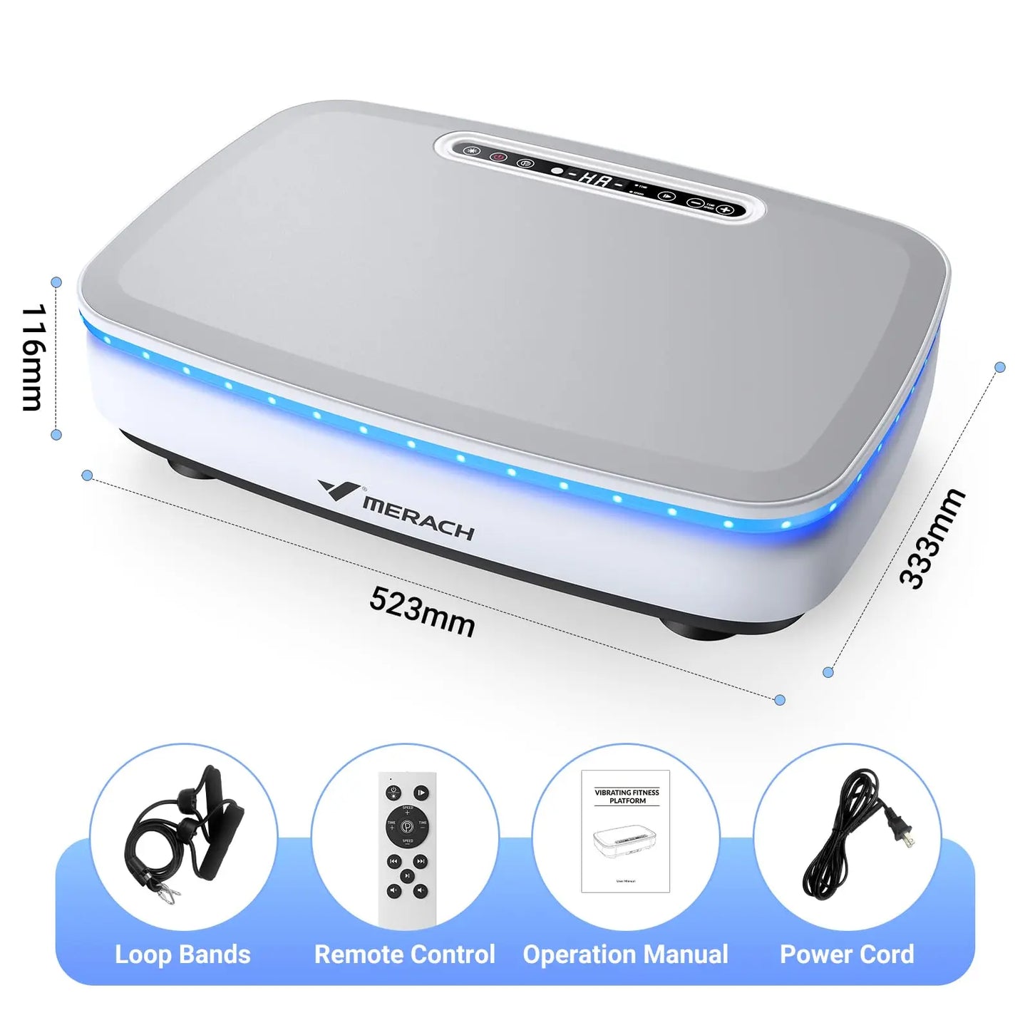 MERACH Vibration Plate Exercise Machine Whole Body Workout Power Platform