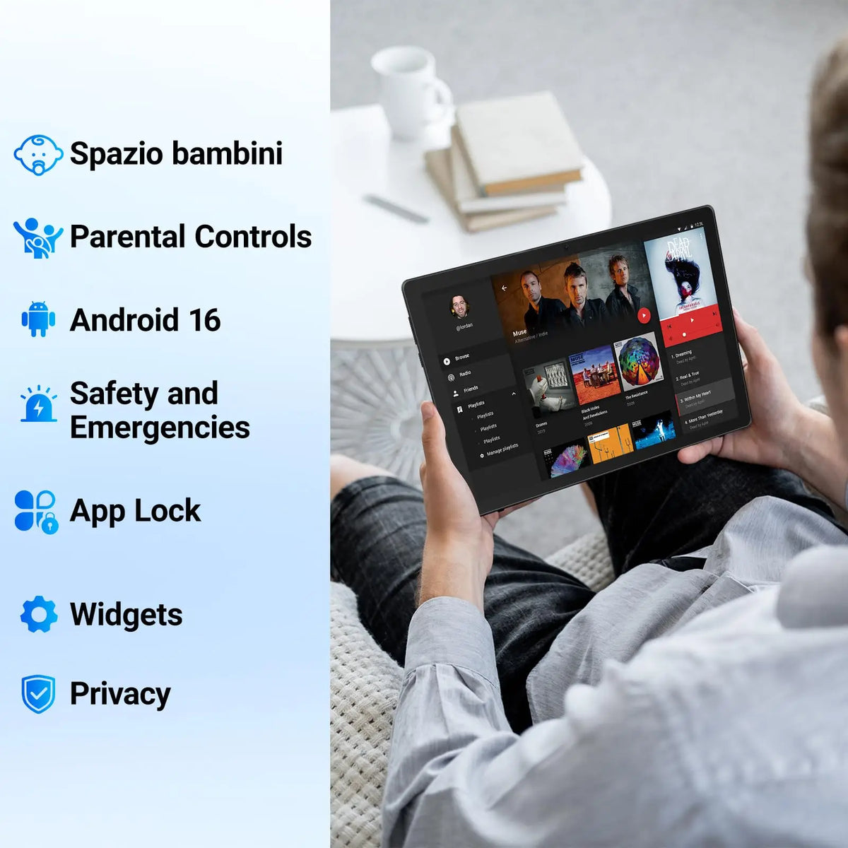 MODERNESS Android Tablet With WiFi 6, Face Unlock, Dual Cameras
