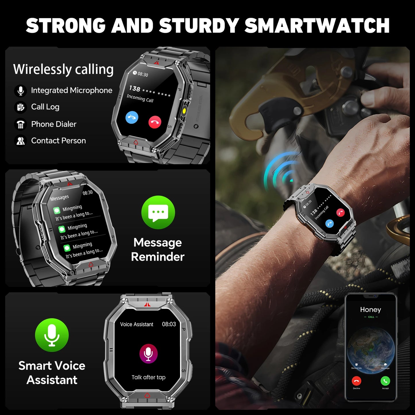 AMOLED Smart Watch for IOS With Heart Rate Monitor