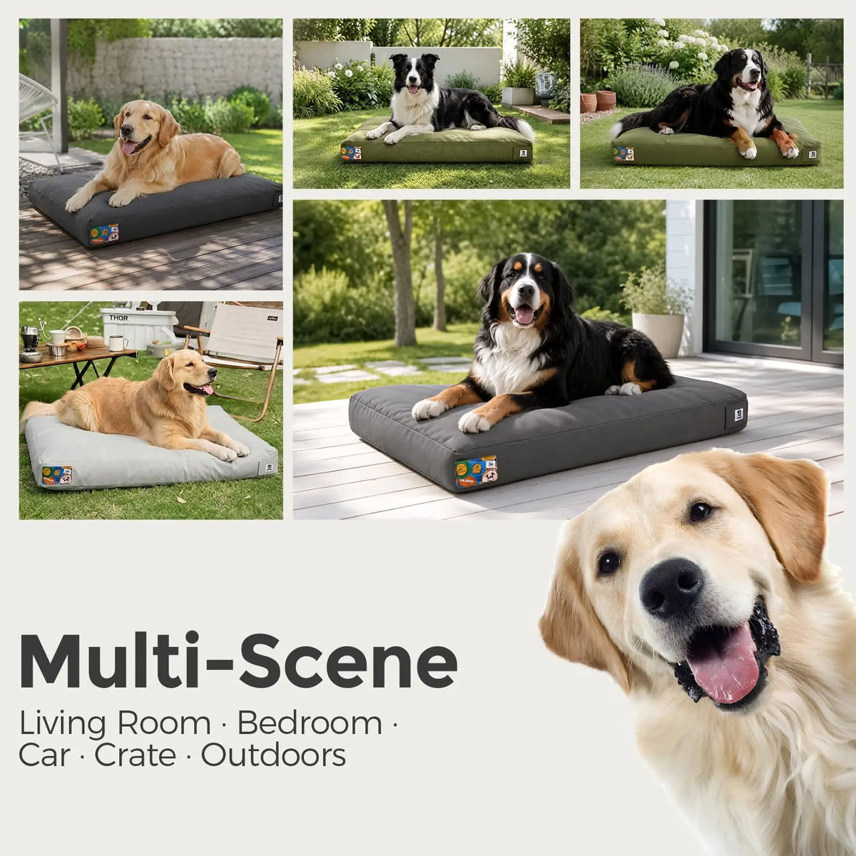 Indestructible Canvas Outdoor Dog Bed Chew Proof Waterproof Pet Mat