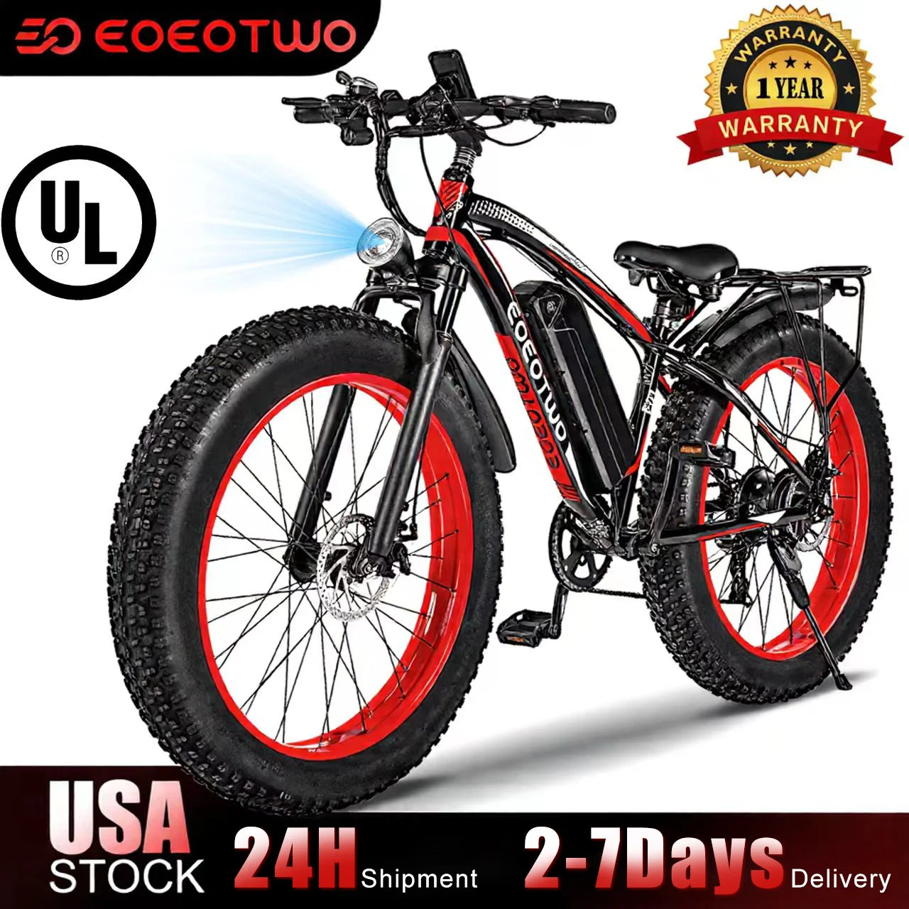 EOEOTWO Electric Bike for Adults 1500W Peak Motor 34MPH Aluminum