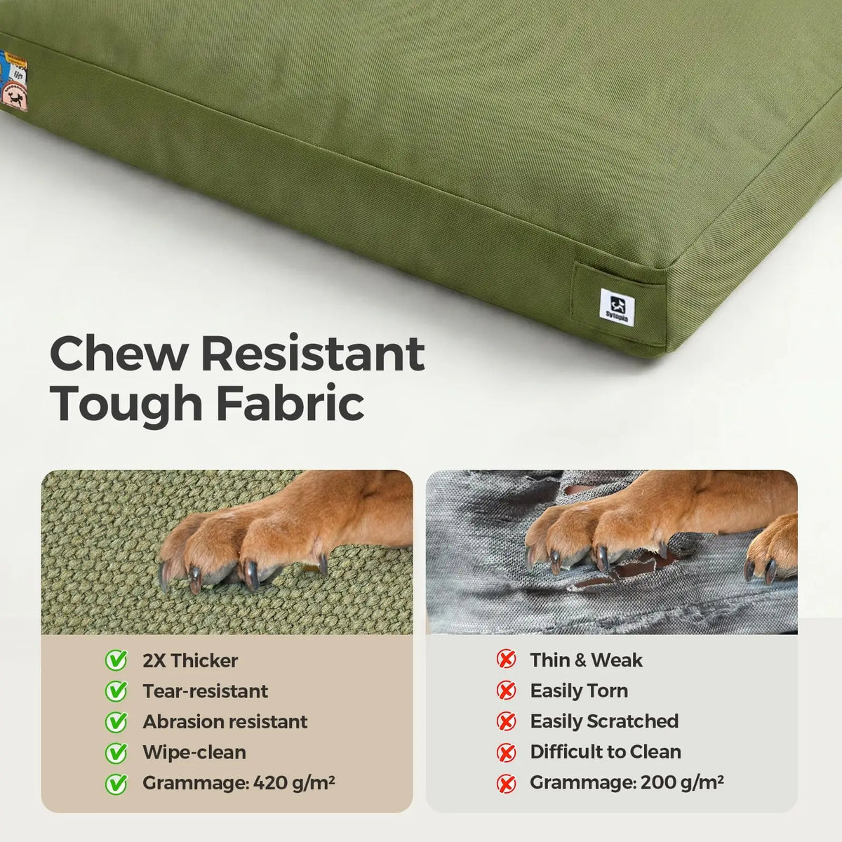 Indestructible Canvas Outdoor Dog Bed Chew Proof Waterproof Pet Mat