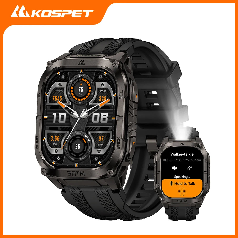 Kospe Tank M4C Rugged Smartwatch With GPS And Health Tracking