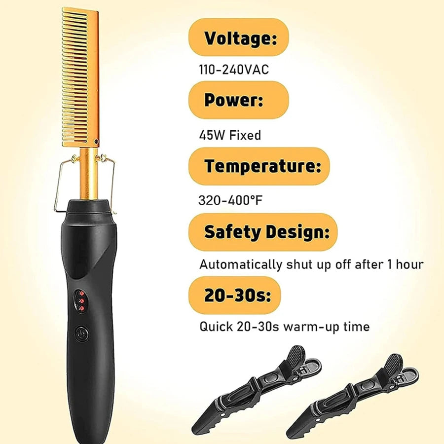 Goiple Electric Hot Comb Hair Straightener Curling Iron For Wigs