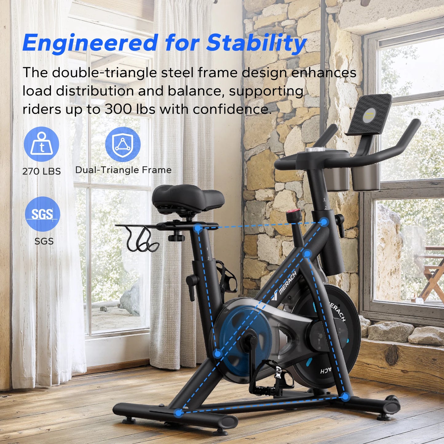 MERACH Magnetic Brake Indoor Bike With Exclusive App Low Noise