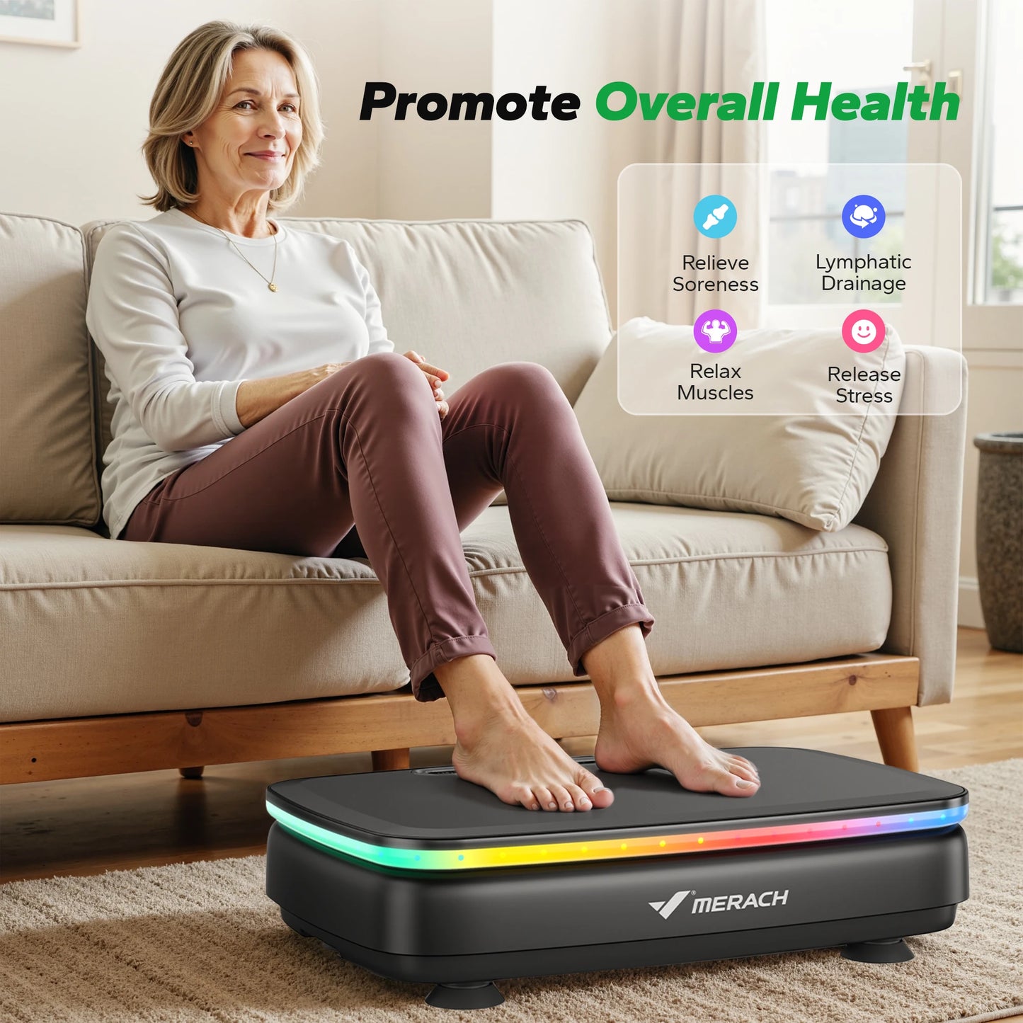 MERACH Vibration Plate Exercise Machine Whole Body Workout Power Platform