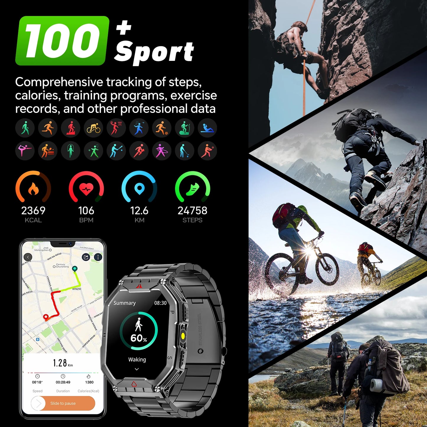 AMOLED Smart Watch for IOS With Heart Rate Monitor