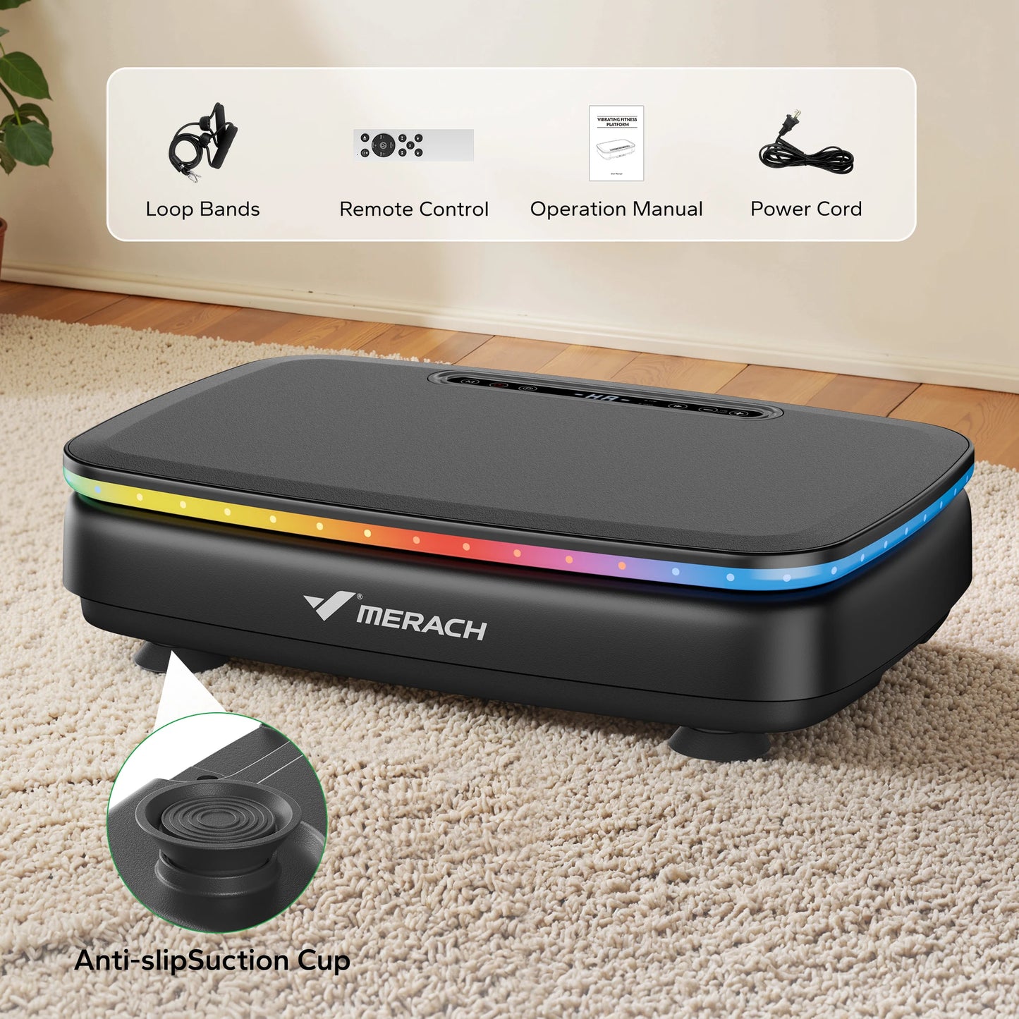 MERACH Vibration Plate Exercise Machine Whole Body Workout Power Platform