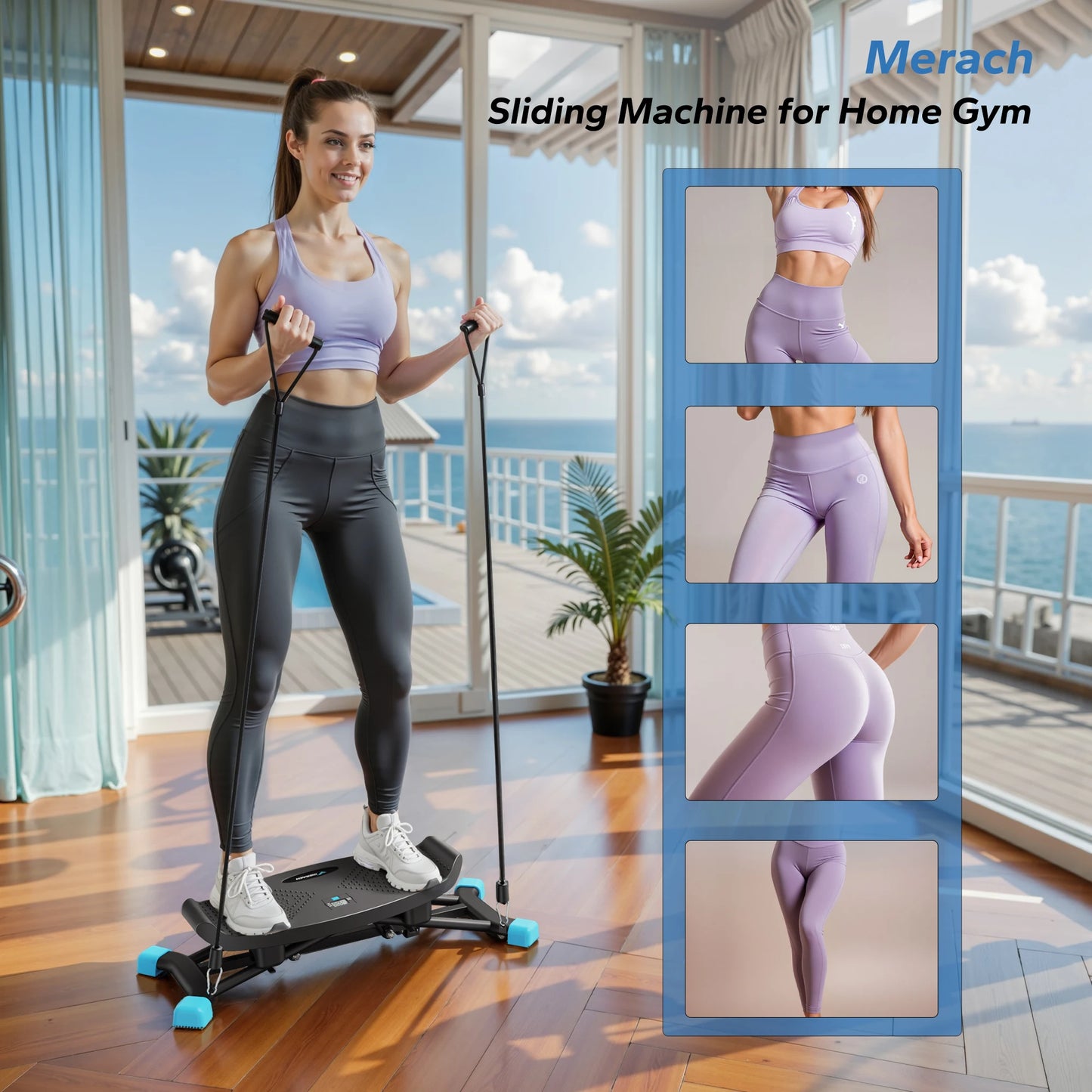 MERACH Ski Machine Simulated Ski Training Machine For Full Body Cardio