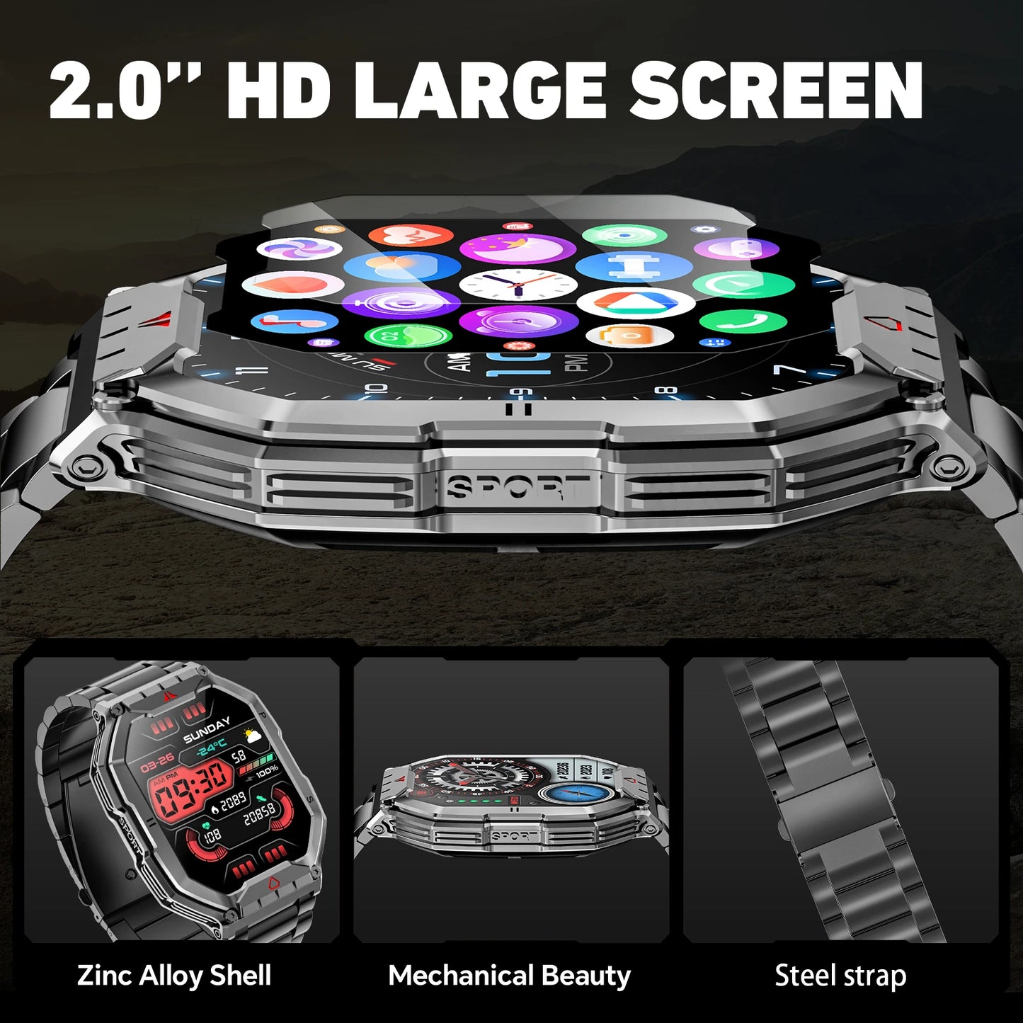 AMOLED Smart Watch for IOS With Heart Rate Monitor