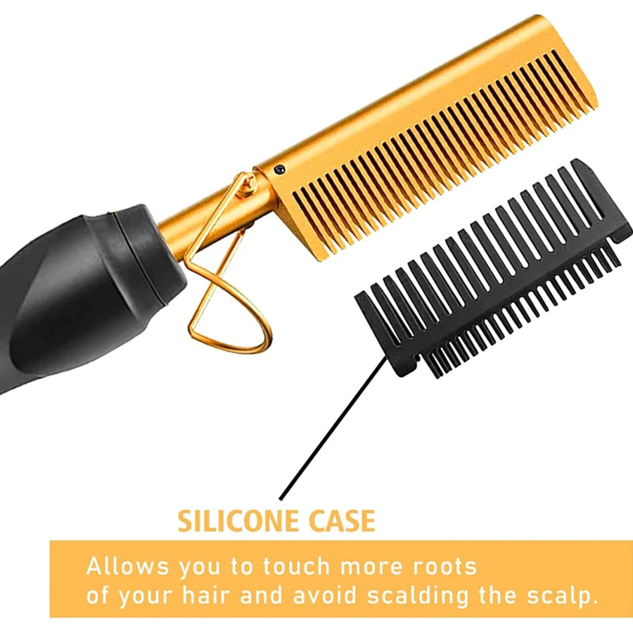 Goiple Electric Hot Comb Hair Straightener Curling Iron For Wigs