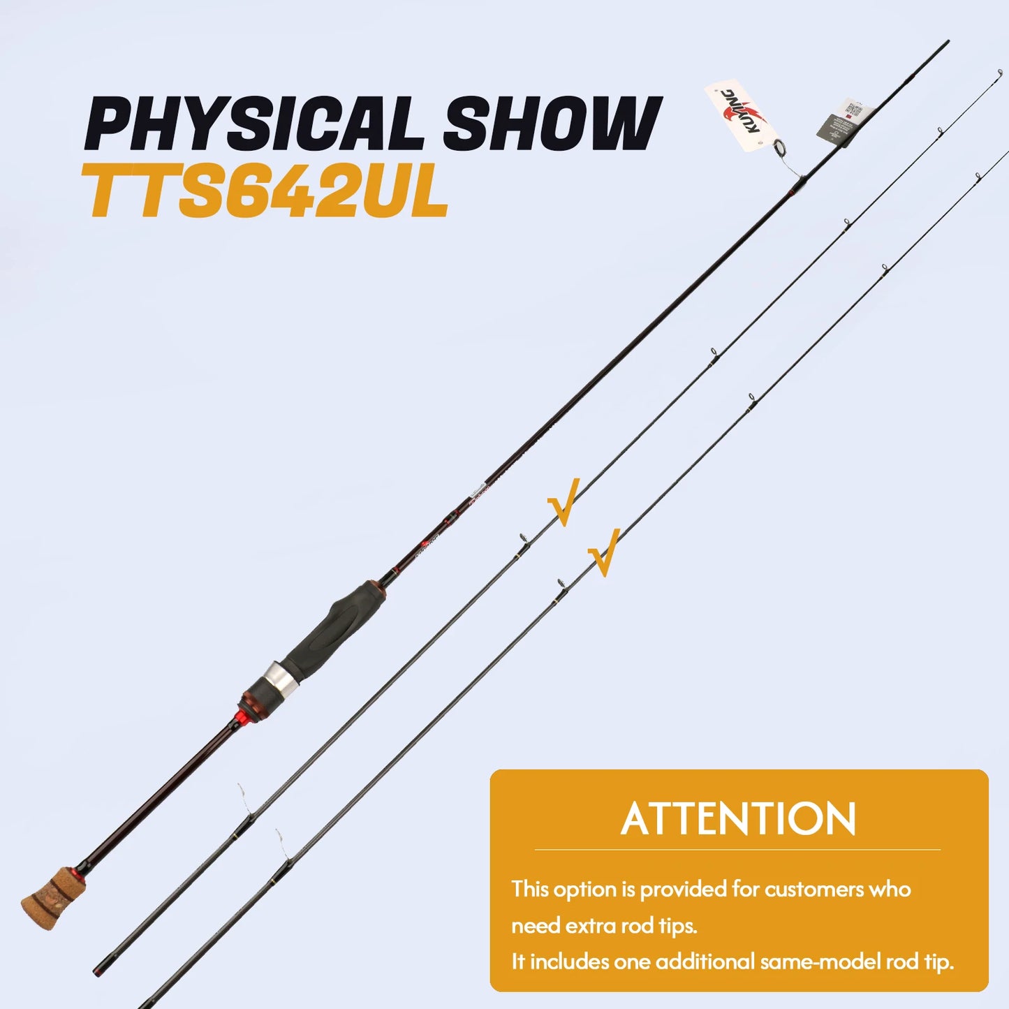 Kuying Casting Spinning Fishing Lure Rod Carbon Fiber 6 10lb