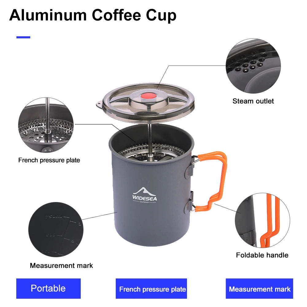 Widesea Camping Coffee Pot With French Press For Hiking