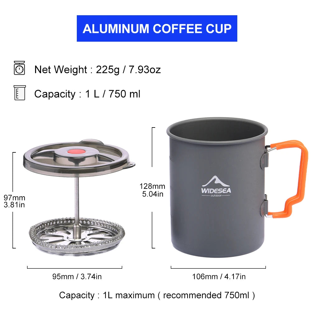 Widesea Camping Coffee Pot With French Press For Hiking