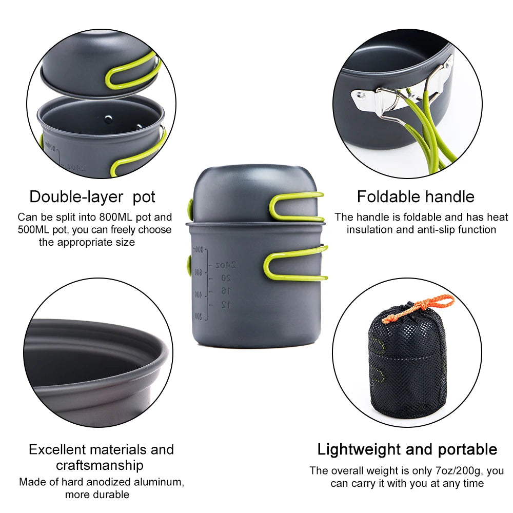 Widesea Ultralight Camping Cookware Set For Outdoor Cooking