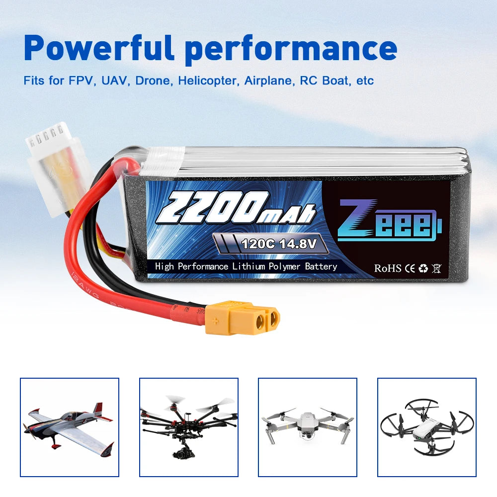 ZEEE 4S 2200mAh 120C Graphene LiPo Battery For FPV Drones