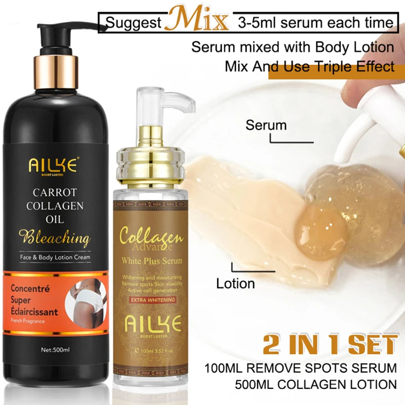 AILKE Skin Whitening Face Serum With Organic Collagen And Moisturizing