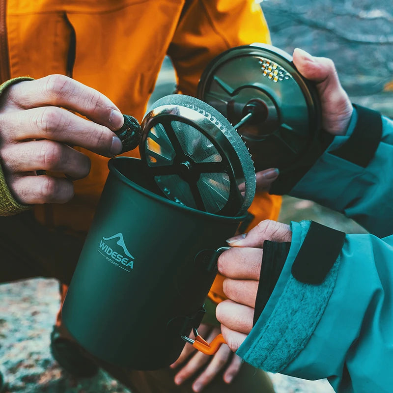 Widesea Camping Coffee Pot With French Press For Hiking