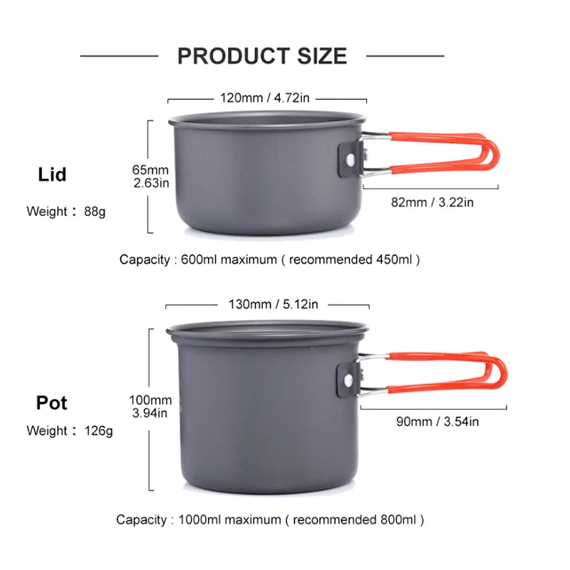 Widesea Ultralight Camping Cookware Set For Outdoor Cooking