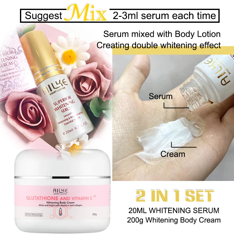 AILKE Brightening Skin Care Set With Vitamin C And Glutathione Moisturizing