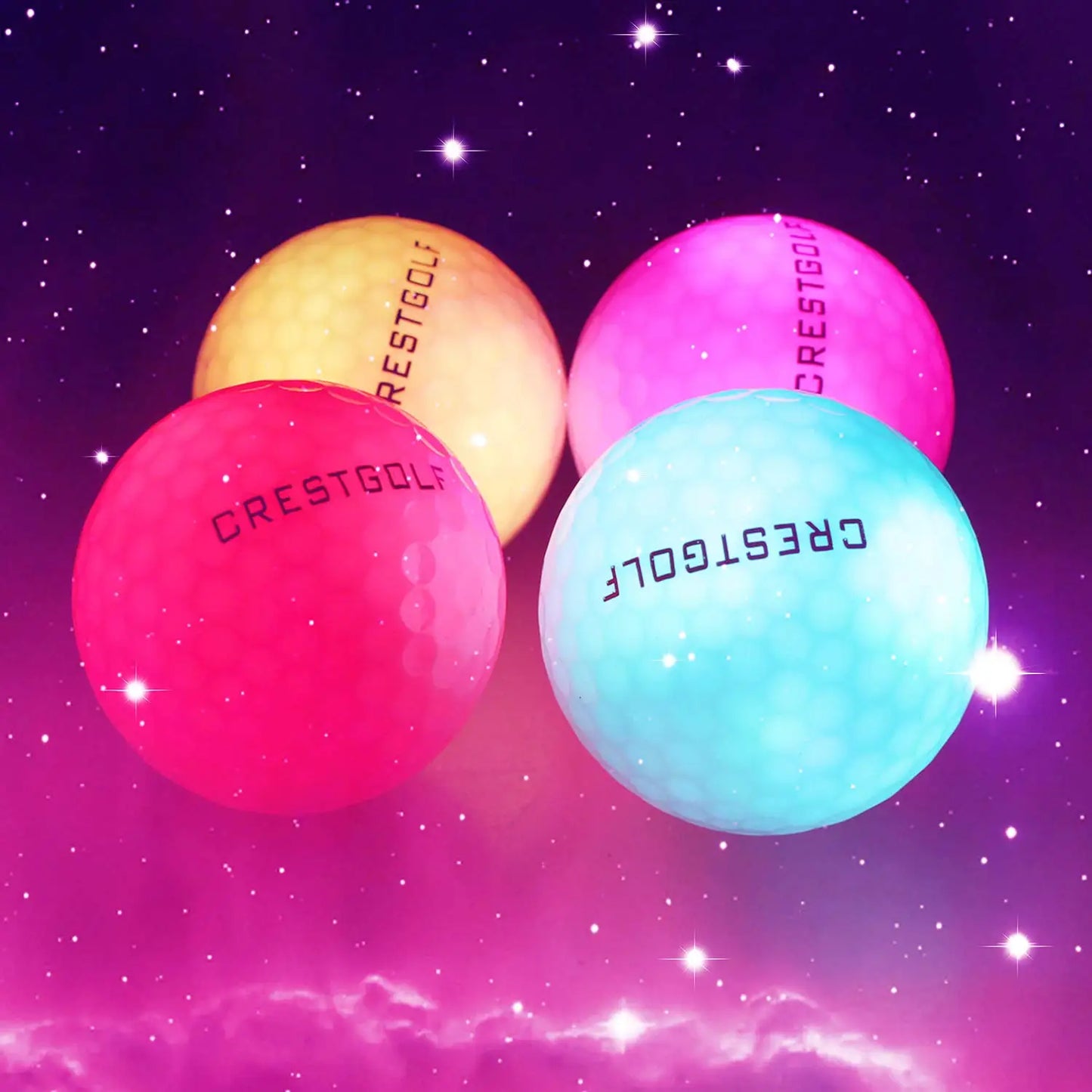 Crestgolf Logo Night Glow LED Golf Ball Pack With Logo