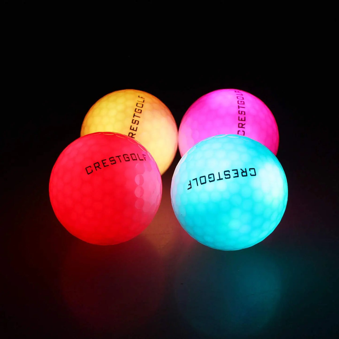 Crestgolf Logo Night Glow LED Golf Ball Pack With Logo