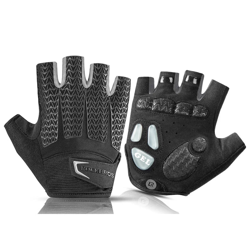 ROCKBROS Cycling Half Finger Gloves Anti Slip Gel Pad Breathable