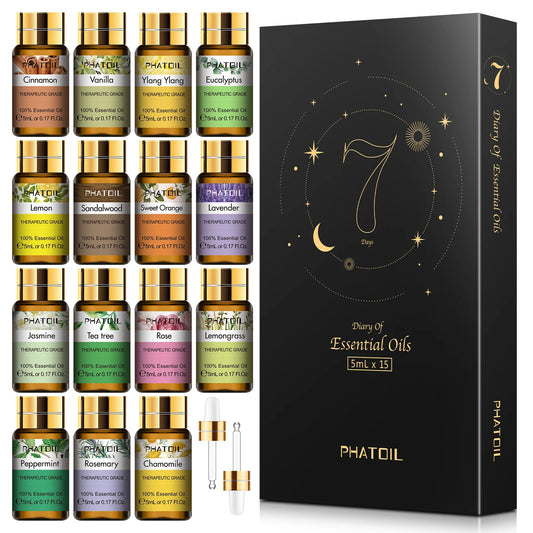 PHATOIL Pure Essential Oils Gift Set 15 Pack Eucalyptus Lavender