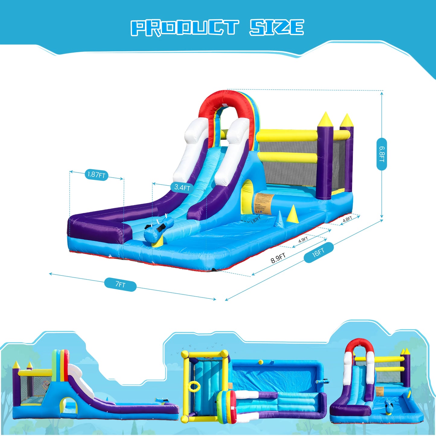 RTS Inflatable Water Slide With Splash Pool For Backyard Party