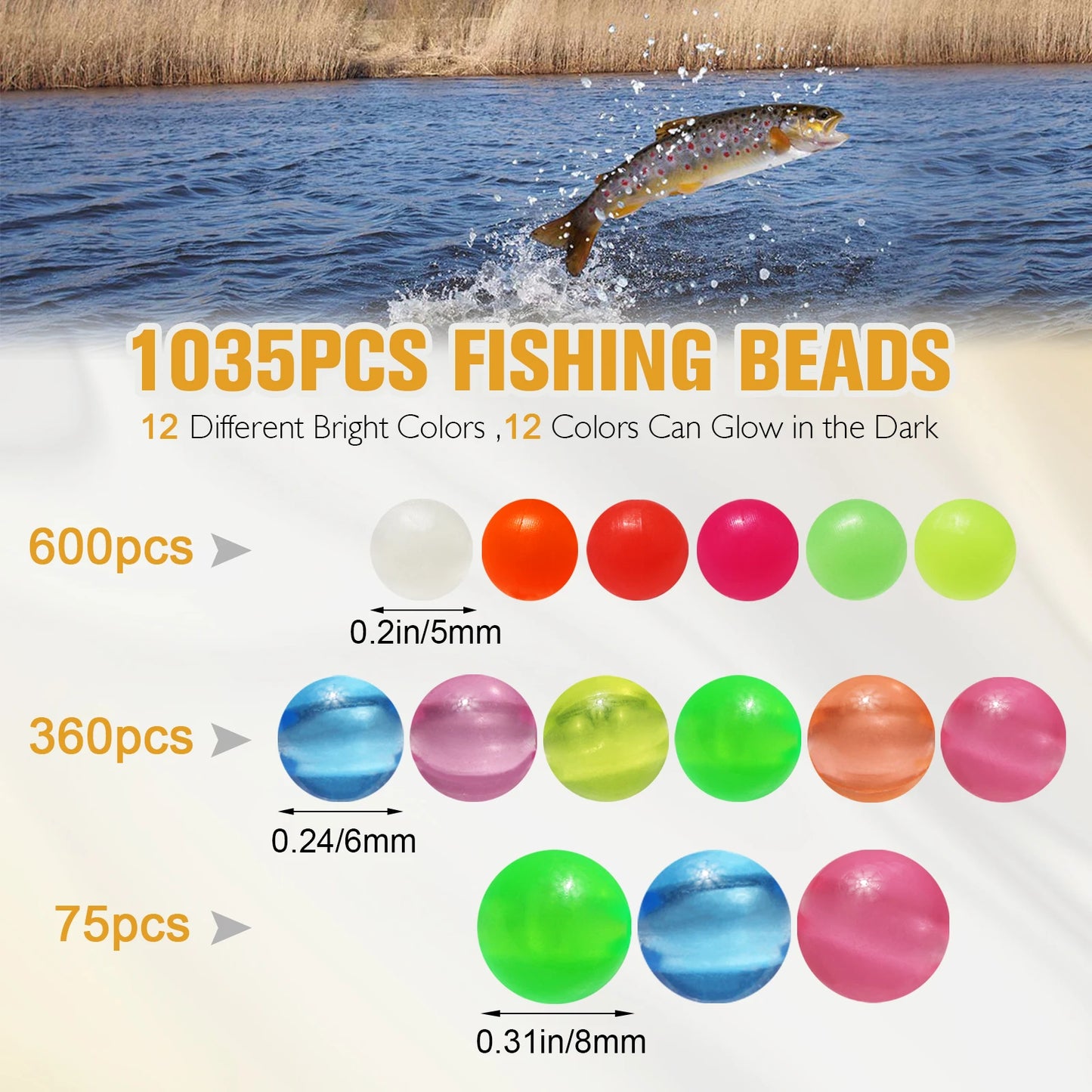 Glow In The Dark Fishing Beads Kit Luminous Night Fishing